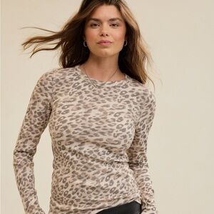 Aerie Essential Layering Long Sleeve Tee - Cake Batter size M waffle knit